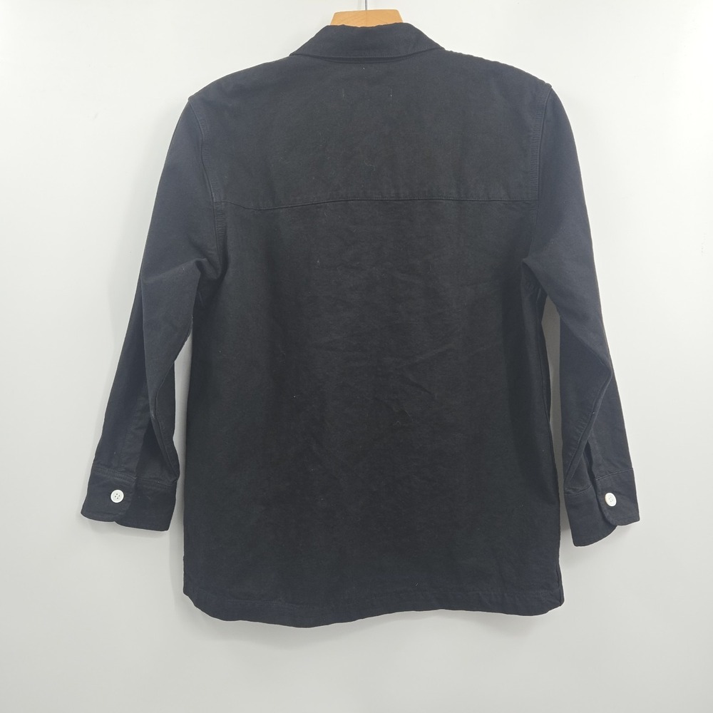IJJI Work Jacket Size XS Black Cotton Canvas Deep Pockets Button Closure EUC - Picture 8 of 12